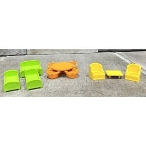 Vintage Fisher Price Little People Furniture Beds Chairs Tables